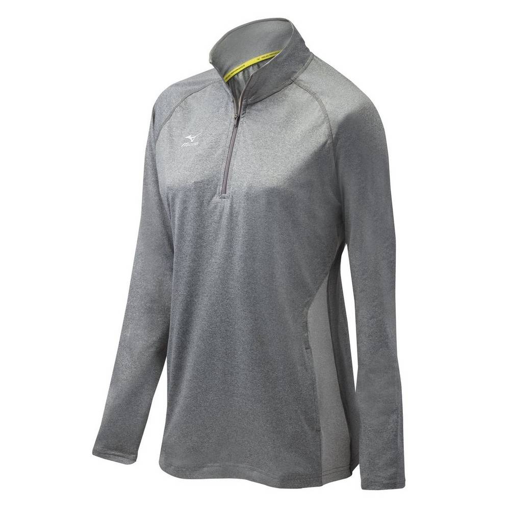 Damske Bundy Mizuno Fire 1/2 Zip Červené Čierne/Siva Vypredaj ZEJT70836